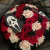 Surprise her on this Halloween with this creepy ghostface bouquet made up
