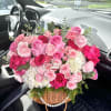 Delight in the luxurious beauty of our &ldquo;Blushing Elegance&rdquo; floral basket, an