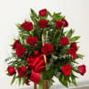 Our Red Sympathy Fireside Basket is an elegant arrangement of stunning red