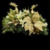 Seasonal luxury table decoration in gold and green colors, 2 design reindeers