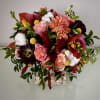 Birch box filled with seasonal fall flowers. Our specialty designed greeting card