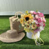 A bright and unique flower box combining two moods &mdash; cheerful yellow