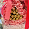 Beautiful acrylic box with a heart of eternal roses of ribbon and