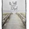 This full size Woven throw displays the text &quot;Be still and know