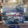 Woven afghan measures approximately 50in x 60in and displays the text of