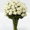 36 White Roses arranged in a vase
Deluxe upgrade provides more greenery and