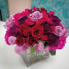 Radiant deep reds plum and hot pink elegantly designed with lavender give