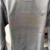 Locally crafted crewneck sweatshirt in Gray.  Please call for size availability.