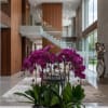 A high quality Fourteen purple orchids arrangement with a vase 19.5&quot; D