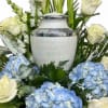 The Blue Serenity Urn or Photo Tribute offers a peaceful and elegant
