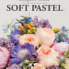 Delicate soft pastel blooms designed in a garden style with a nice