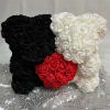 This 9&quot; x 11&quot; bear duo is covered in artificial faux roses