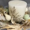 A Neutral fall faux centerpiece. 