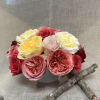 An exquisite variety of Garden roses. and regular roses in a white