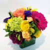 In season mix with bright colors this arrangement is small for a