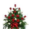 The perfect arrangement of Red and White roses is a spectacular gift