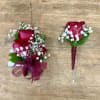 Perfectly paired for formal events, our rose-based corsage and boutonni&egrave;re sets are