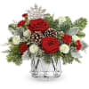 Teleflora&#039;s Little Drummer Joy Bouquet marches in the holiday cheer with red