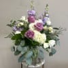 Cherish this beautiful mix of hydrangea, roses, stock, lisianthus and eucalyptus. 

This