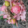 These are artificial flowers. The flowers and ribbon cannot be changed. It