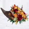 Celebrate the beauty of gratitude with our Gilded Abundance Cornucopia Centerpiece, a