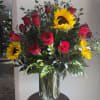 Two Dozen Red Roses &amp; Sunflowers