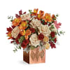 This elegant fall rose bouquet, artistic arrangement will warm their hearts and