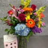 Beautiful spring colorful arrangement with an assortment of fresh flowers perfect for