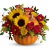 The perfect vase for an awesome autumn bouquet of roses, sunflowers and