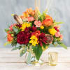All the beautiful colors of fall in this perfect little, round centerpiece