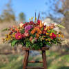 A classic long and low centerpiece, it touches on all of the