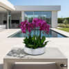 A high quality Fifteen purple orchids arrangement with a vase 20&quot; D