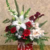 Type Of Flowers: Amaranthus, Carnations, White Roses, Snap Dragons, Silver Ornament, Tiger