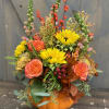 This fun and festive fall arrangement makes thee perfect Hostess gift. Included