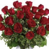 Two (2) Dozen, Long Stemmed Red Roses, arranged in a cylinder vase