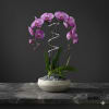A high quality Double pink orchid arrangement with a vase 10&quot; D