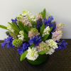 In a pink vase  30 stem hyacinths ( but can be