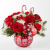 Festive Flowers in a beautifully village decorated bulb style ornament