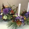 Beautiful cornucopia and 2 coordinating candlestick holders ~ stunning!