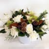This arrangement is presented in a 6&quot; white cylinder vase, features white