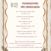 Thanksgiving Pre-Order Menu