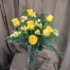 Half dozen (6) yellow roses arranged with accent flower and a variety