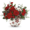 Capture the essence of a classic Christmas with stunning red roses and