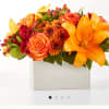 Deluxe white box with George&rsquo;s bright flowers