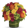 High-fashion Flowers for the style-minded! This modern presentation of multicolored roses and