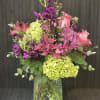 A beautiful collection of Hydrangea, Roses, Stock, Alstro, Premium Greenery and Filler