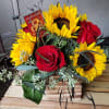 HELLO FALL YOU CAN NOT GO WRONG WITH SUNFLOWERS AND ROSES A