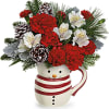 This frosty li&#039;l friend can&#039;t wait to deliver a charming Christmas bouquet