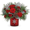 With its magical snowflake cutout and gleaming crimson finish, this Christmas keepsake