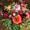 orchid, roses, garden roses, brunia and ranunculus